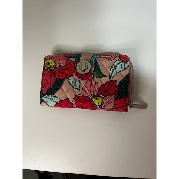 Vera Bradley pink floral quilted shoulder bag with matching wallet casual travel - Picture 6 of 9